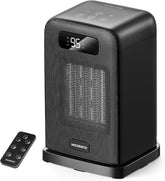 MORENTO Space Heater, Portable Space Heaters for indoor Use, Auto Temperature Control, LED Display Electric Heater, ECO Mode & 0-12H Timer, Quiet Heaters for Office, Bedroom, Home (Black, 1 Pack)