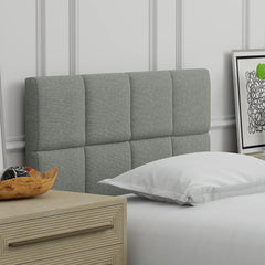 Glenwillow Home Paio 20" Tall Panel Upholstered Headboard, 2-Row Square Tufting, Twin Size, Light Gray