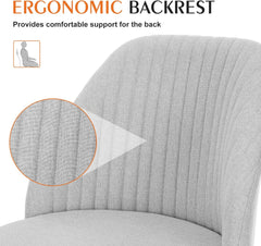 Armless Office Chair Desk Chair, Modern Fabric Home Office Desk Chairs with Wheels Adjustable Swivel Task Computer Vanity Chair for Small Spaces,Blue