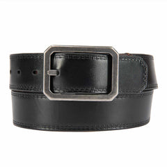 leather reversible center bar buckle belt