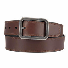 leather reversible center bar buckle belt