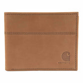 saddle leather bifold wallet