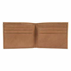 saddle leather bifold wallet