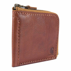 patina leather zipper wallet