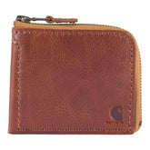 patina leather zipper wallet