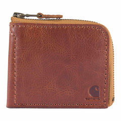 patina leather zipper wallet