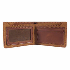 patina leather bifold wallet