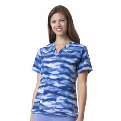 women's force v-neck print scrub top