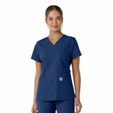 women's force essentials v-neck knit panel scrub top
