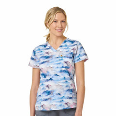 women's force tuck-in scrub print top
