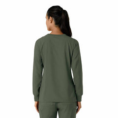 women's force cross-flex crew neck long sleeve scrub top