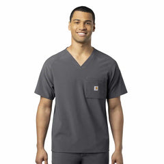 force cross-flex chest pocket v-neck scrub top