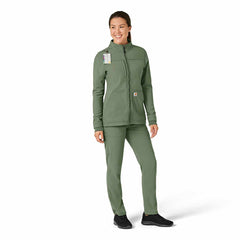 women's rugged flex® peak bonded fleece scrub jacket