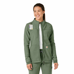women's rugged flex® peak bonded fleece scrub jacket