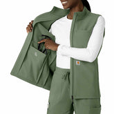 women's rugged flex® bonded fleece scrub vest