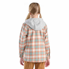 girls' long sleeve flannel button-front hooded shirt (child/youth)