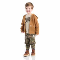 boys' 3-piece long sleeve t-shirt, fleece jacket & fleece camo pant set (toddler)