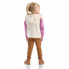 girls' 3-piece vest, printed t-shirt & legging set (toddler)