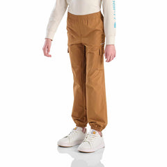 girls' elastic waistband stretch woven cargo pant (child/youth)