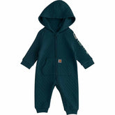 kids' long sleeve quilted zip-front coverall (baby)