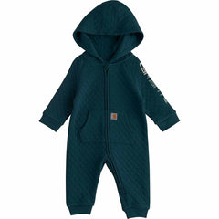 kids' long sleeve quilted zip-front coverall (baby)