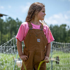 kids' duck washed bib overall sizes (child)