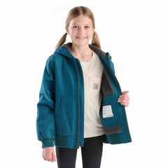 girls' canvas insulated hooded active jac (child/youth)