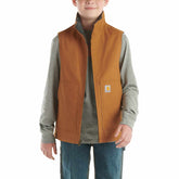 boys' zip-front canvas sherpa lined vest