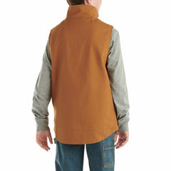 boys' zip-front canvas sherpa lined vest