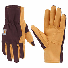 women's duck/synthetic leather open cuff glove