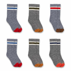 kids' midweight camp crew sock 6 pack
