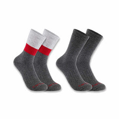 midweight synthetic-wool blend colorblock crew sock 2-pack