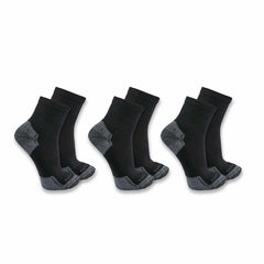 midweight cotton blend quarter sock 3-pack
