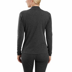women's force midweight synthetic-merino wool blend base layer quarter-zip top