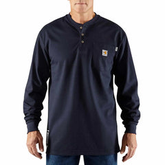 flame-resistant carhartt force® cotton long-sleeve henley