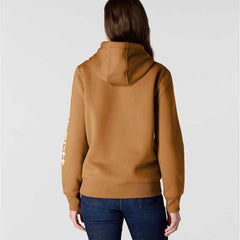 women's relaxed fit midweight logo sleeve graphic hoodie