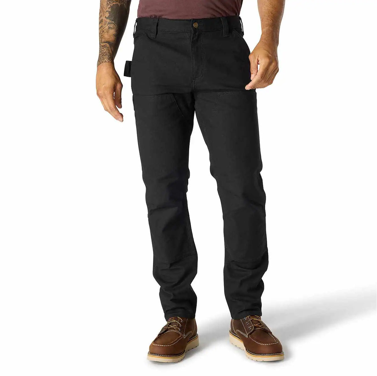 slim tapered rugged flex duck double-front dungaree