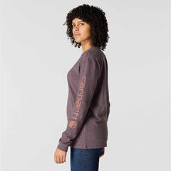 women's loose fit heavyweight long-sleeve logo sleeve graphic t-shirt