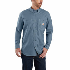 flame-resistant carhartt force® loose fit lightweight long-sleeve button-front shirt