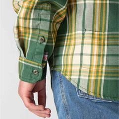 flame resistant force rugged flex® loose fit twill long-sleeve plaid shirt