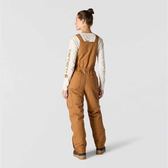 women's insulated bib overalls - loose fit - washed duck - 4 extreme warmth