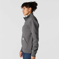 women's relaxed fit midweight quarter-zip mock-neck sweatshirt