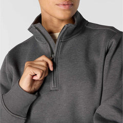 women's relaxed fit midweight quarter-zip mock-neck sweatshirt