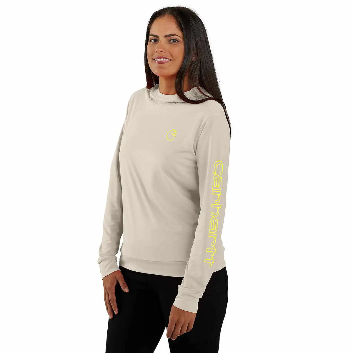 women's force sun defender™ relaxed fit lightweight long-sleeve hooded graphic t-shirt