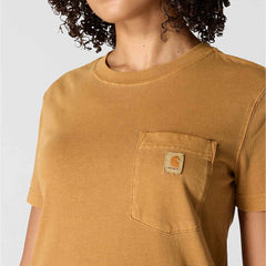 women's re-engineered relaxed fit midweight short-sleeve garment dye pocket t-shirt
