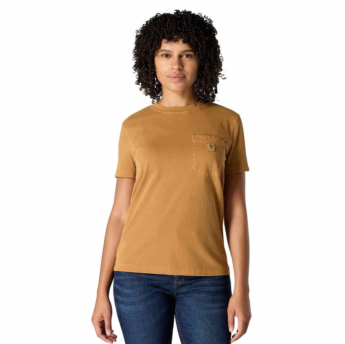 women's re-engineered relaxed fit midweight short-sleeve garment dye pocket t-shirt