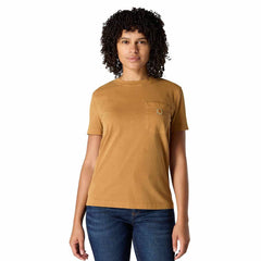 women's re-engineered relaxed fit midweight short-sleeve garment dye pocket t-shirt
