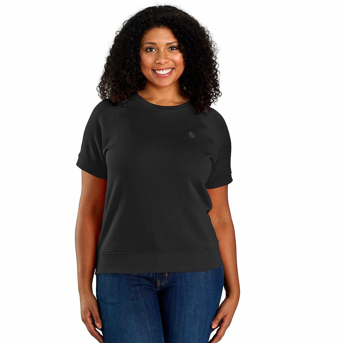 women's tencel™ fiber series relaxed fit french terry short-sleeve sweatshirt