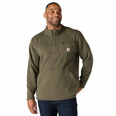 relaxed fit midweight quarter-zip pocket sweater fleece