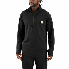carhartt force® relaxed fit mock neck half-zip fleece-lined shirt